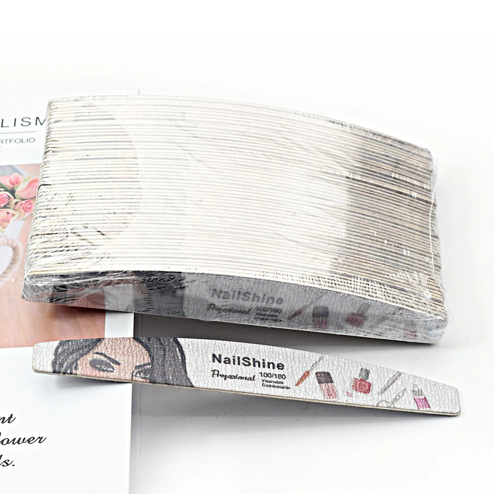 50 Pz/Lotto Nuovi Lime Per Unghie Stampate Black Eye Nails Buffer Lime A Ongle 100 180 Grana Carta Vetrata Strumenti Professionali Per Manicure Pedicu