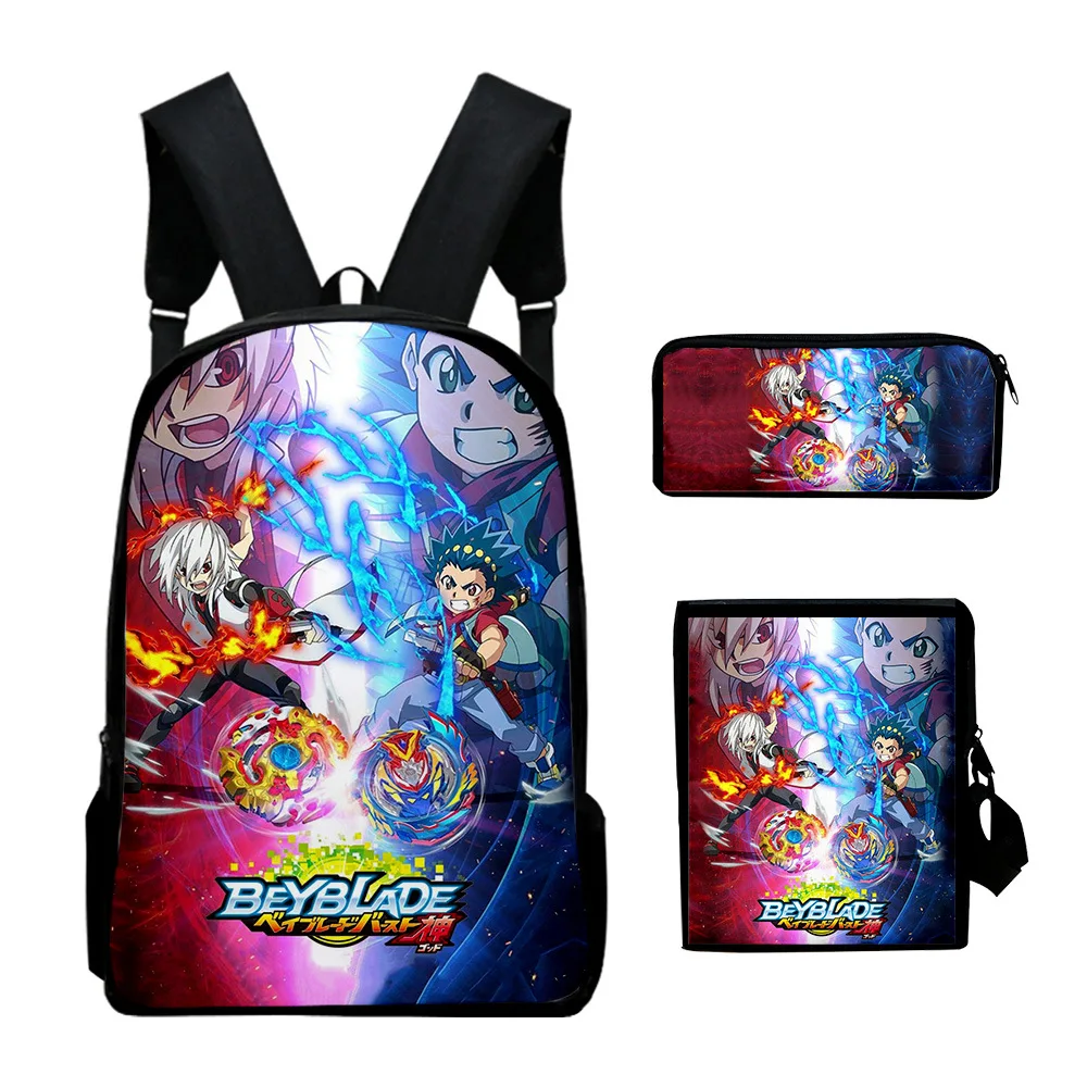 

3pcs/Set Beyblade Burst Evolution Backpack 3D Print School Bag Sets for Boys Girls Cartoon Kids Schoolbags Children Mochilas