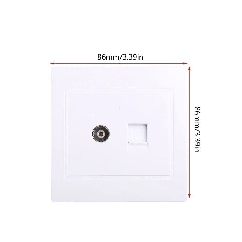Upgrades RJ45 Internet Adapter & TV Antennas Coaxial Wall Mount Faceplate Panel Socket for Enhances Homes Connection