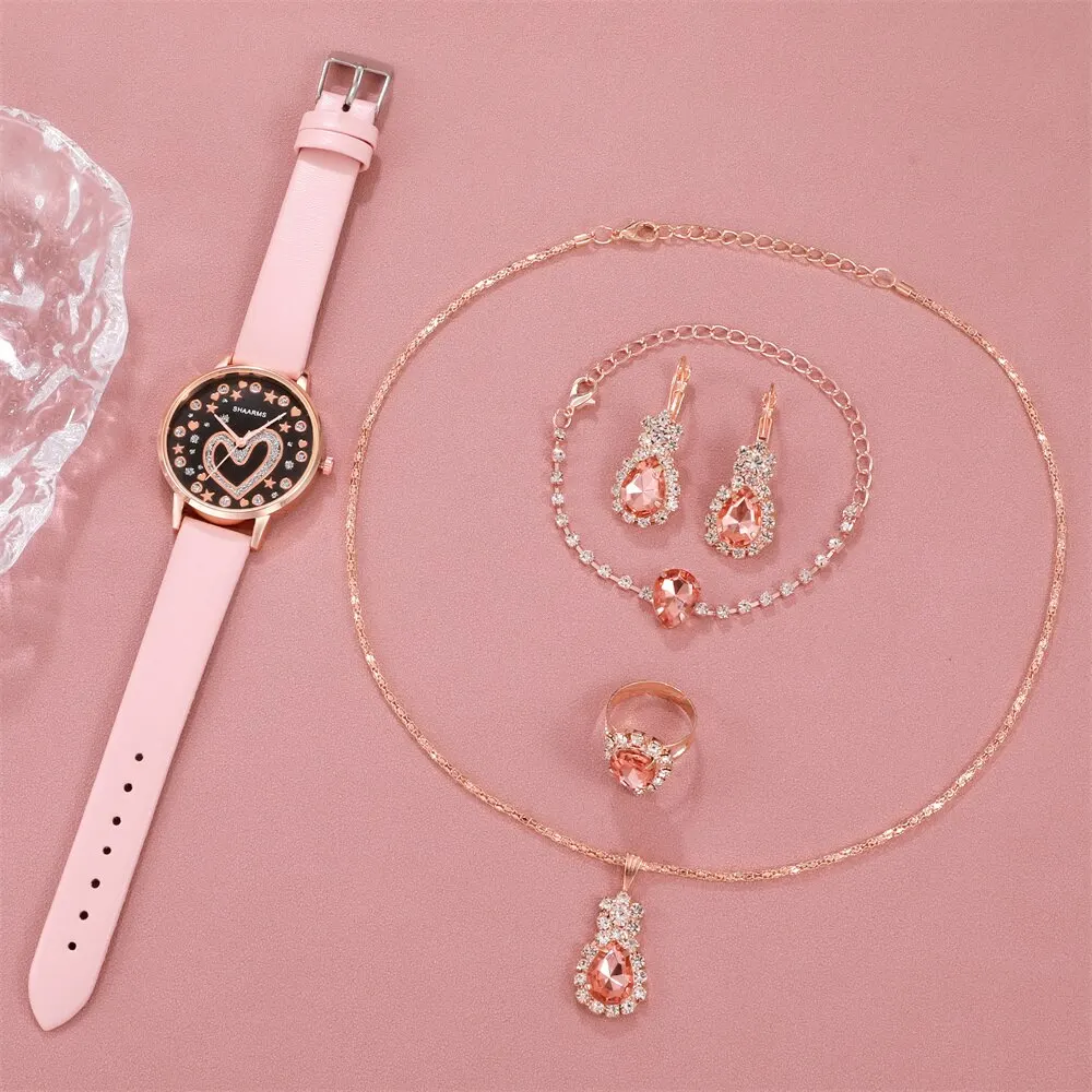 طقم انيق ساعة + اكسسوار (6 قطع )