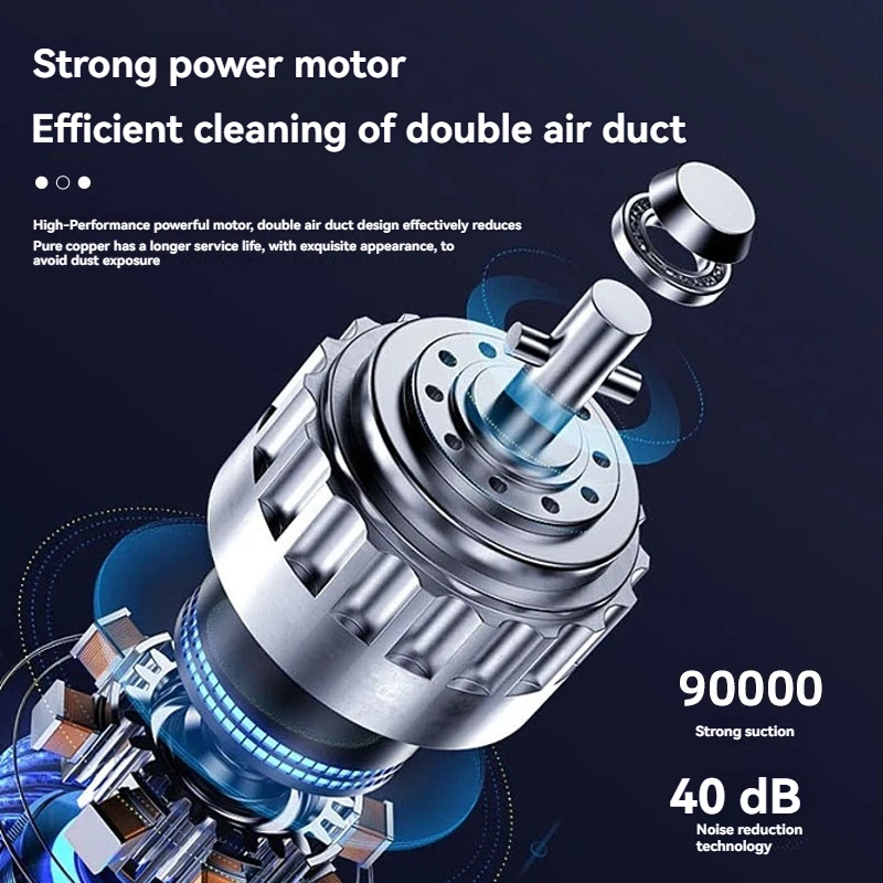 Car Vacuum Cleaner Handheld Small Car Cleaner High Power Mini Charging Multifunctional Blowing Tool Lighting Cleaning
