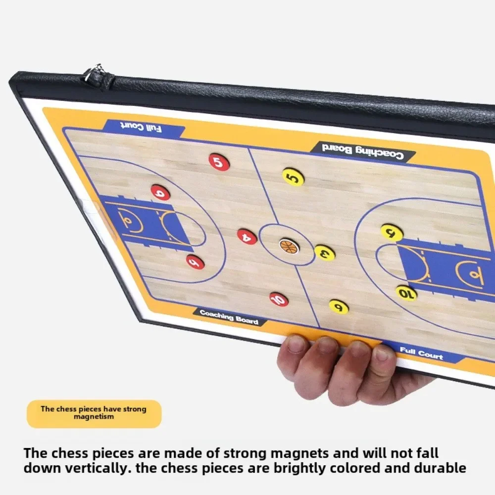 Basketball Tactics Board Coaching Boards Folding Leather Teaching Board With Magnetic Pen