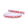 1PC/3PCS Warfarin Anticoagulant Silicone Wristband Medical Alert Rubber Bangle Adult Size 5