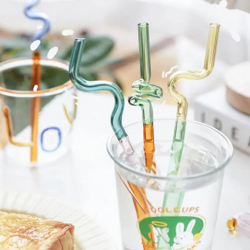 85AD Lovely Coffee Mixing Twsiting Straws Reusable Straw and Twisting Design Gift for Party Home Household Kitchen
