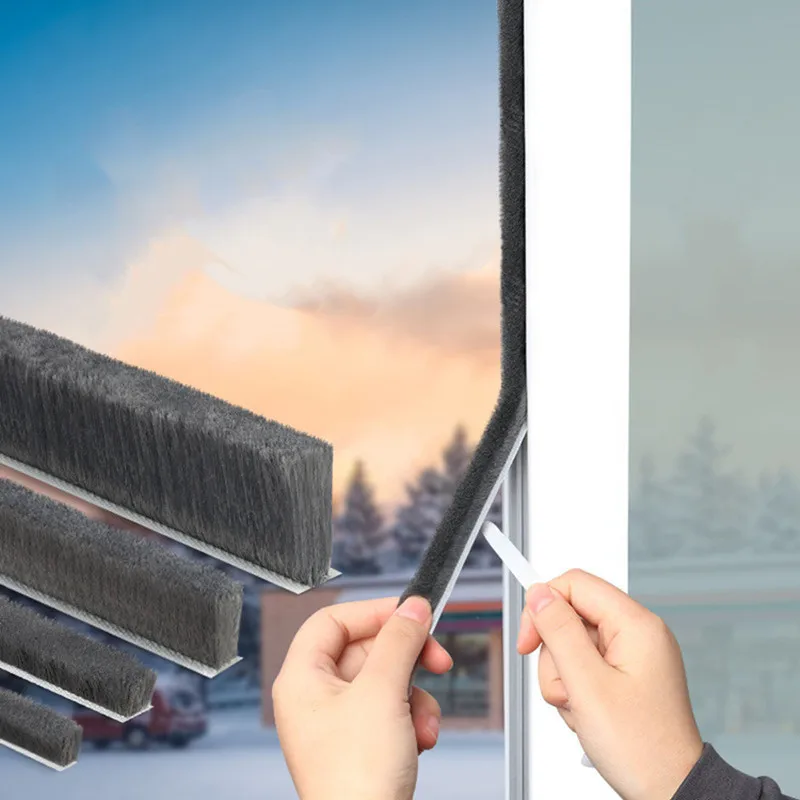 Brush Strip Self Adhesive Door Window Sealing Strip 10Meters Home Door Window Sound Insulation Seal Film Swal Weather door seal strip sealing strip tape window seal strip sealing tape rubber seal strip rubber door weatherstripping door weatherstripping sealing strip