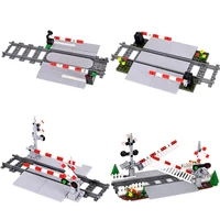 MOC City Train Building Block Train Track Corridor Elevating Rod Pedestrian Crossing Assembly Children's Toy Birthday Gift 1