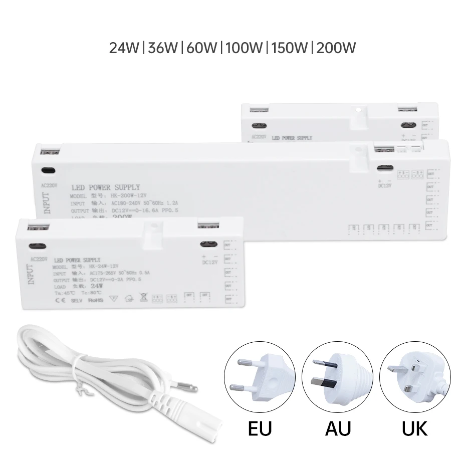 รูปสินค้า หม้อแปลงไฟฟ้าควบคุมแสง LED 12V/24V สำหรับตู้เสื้อผ้า