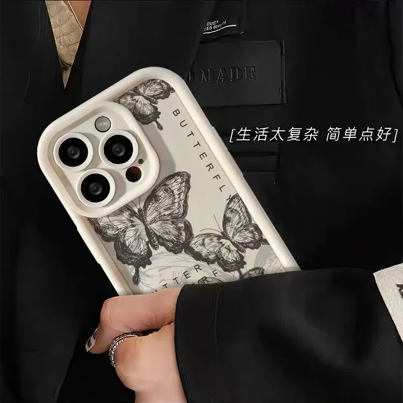 INS Retro Butterfly Case - Stylish Protective Cover for Xiaomi Redmi and Mi Series