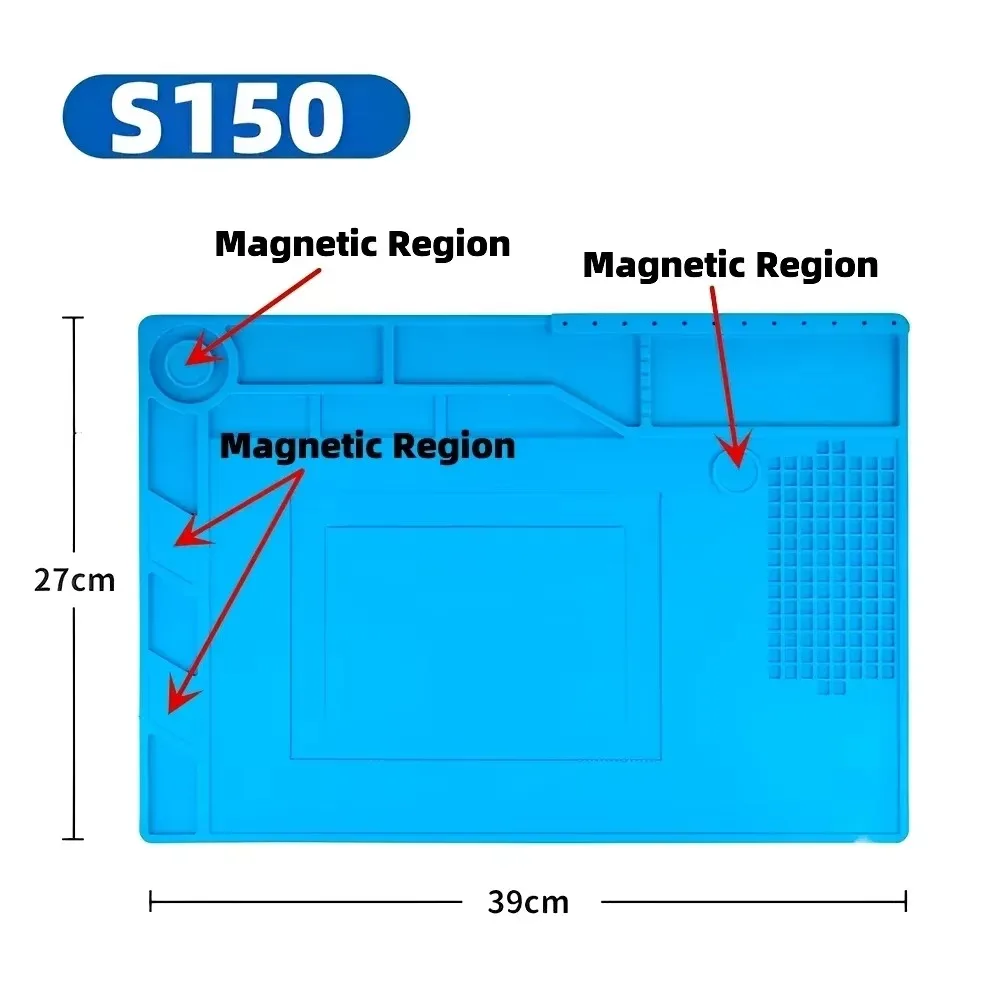 Magnetic Mat Silicone Work Mat Soldering Station Mat Heat Resistant 932°F Anti-Static for Electronic Phone Laptop Watch Repair image 11