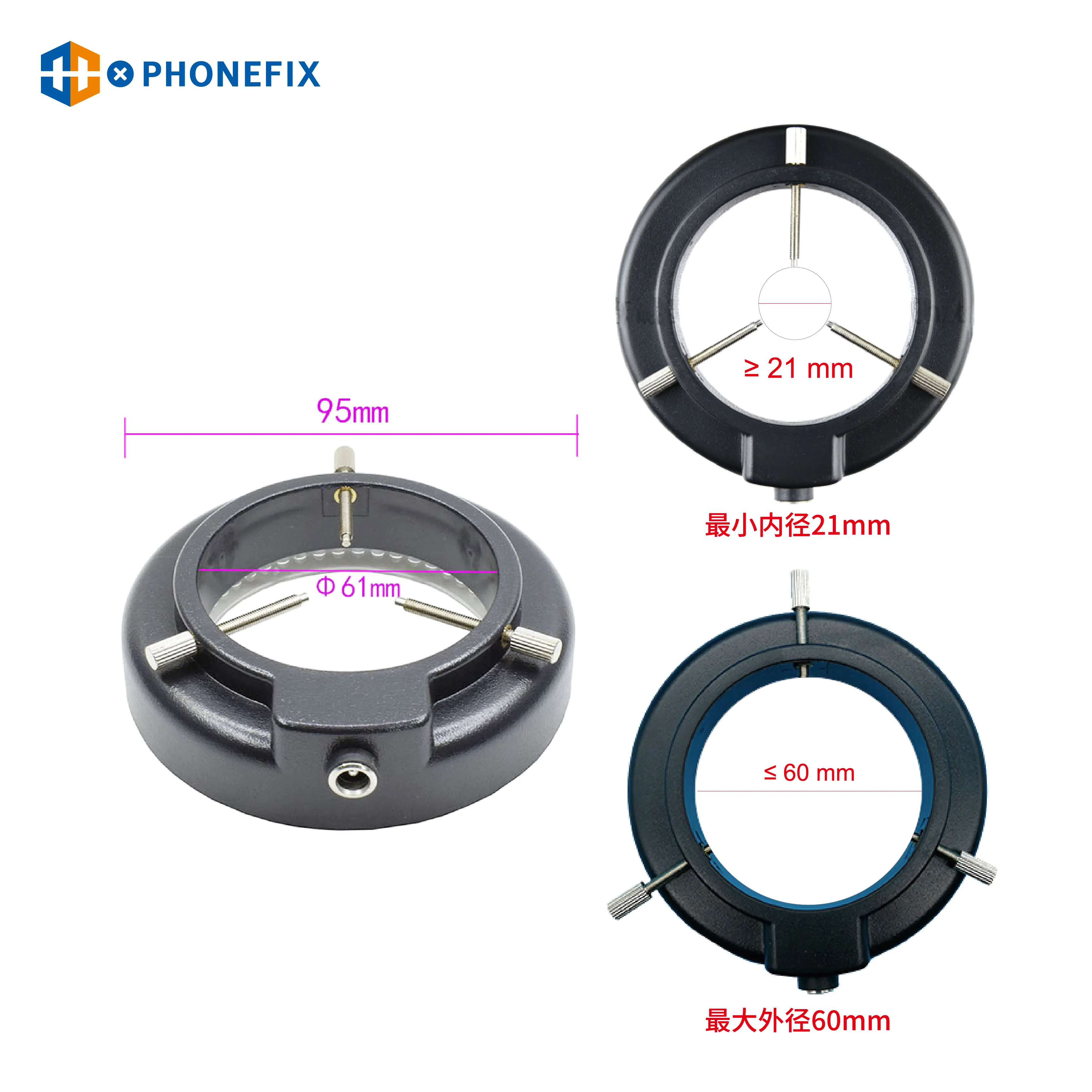 60 LED Ring Light Adjustable 0-100% Illuminator Lamp For STEREO ZOOM Microscope Circle Light Microscope Camera Light Parts 144