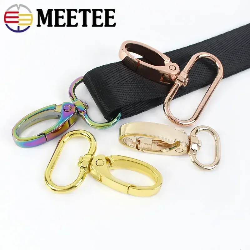 50pcs Metal Strap Buckles Lobster Clasp Bag Webbing Snap Hooks Handbag Hangers DIY KeyChain Leather Part Accessories images - 6