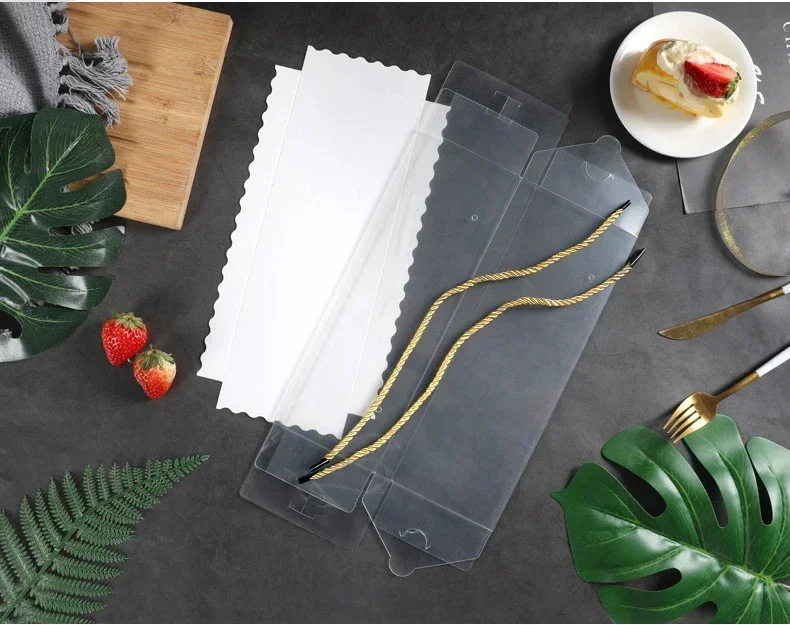 1PCS Transparent Cake Box with Handle, Clear Plastic Portable Cupcake, Swiss Roll, Dess... - SKU TCBH1800 - UGI Packaging