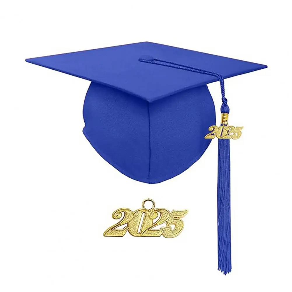 Graduation Gown Set Bachelor Graduation Uniform With Hat V Neck Knee Length Long Sleeve Academic Dress Hidden Button Student Graduation Robe