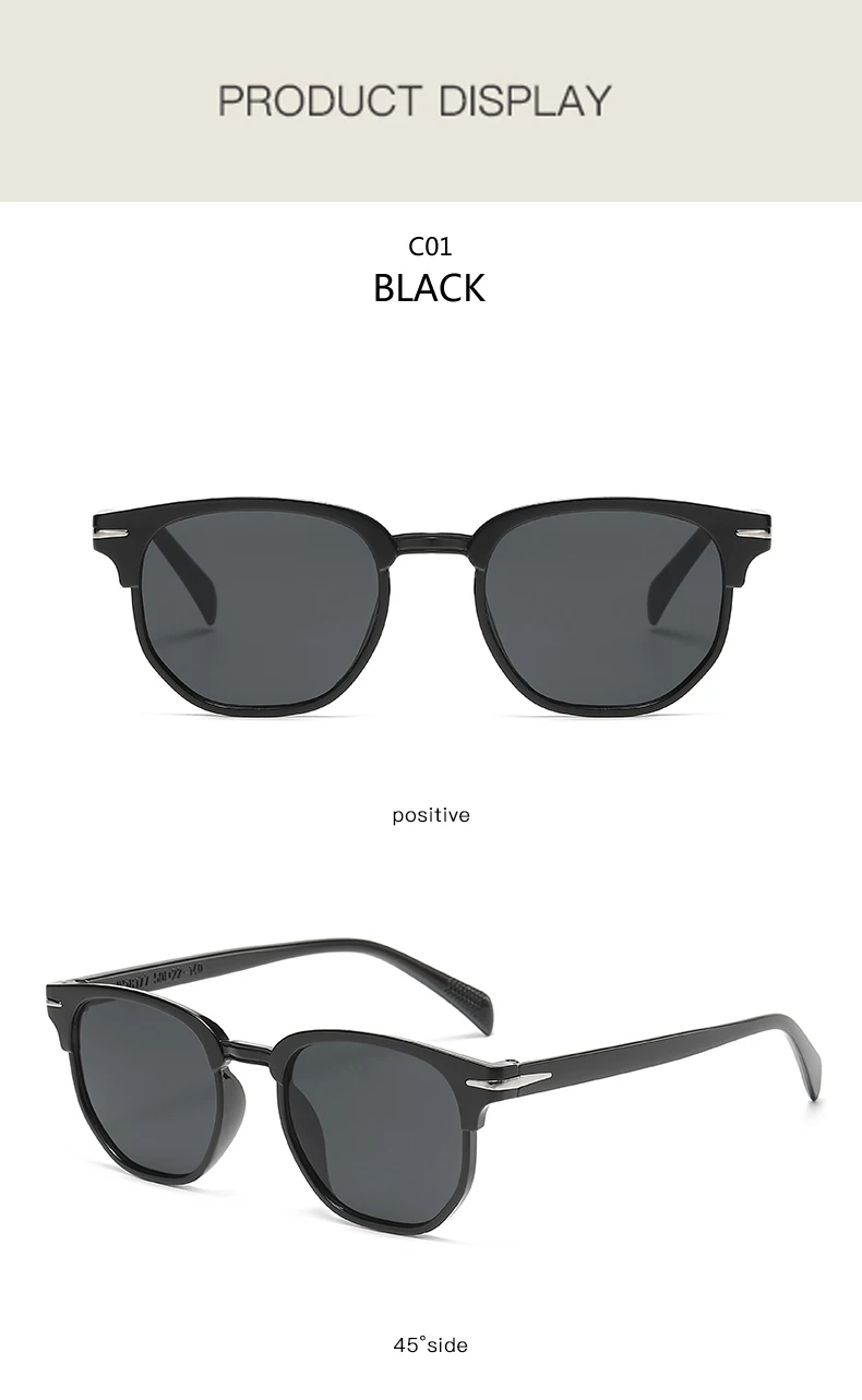 Frauen Männer Unregelmäßigkeit Oval Sonnenbrille Mode Im Freien Schatten Retro Reis Nagel Design Sonnenbrille Vintage Weibliche UV400 Gläser – Detail 12