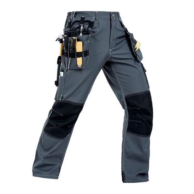 Mens Work Pants Bauskydd Polycotton Men's Wear-Resistance Cargo Workwear Trousers