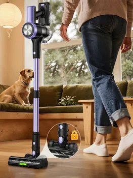 500W/55KPA Self-Standing Cordless Vacuum Cleaner,60 Mins Handheld Vacuum Cleaners,Smart LED Screen Vacuum for Carpet/Pet Hair 2