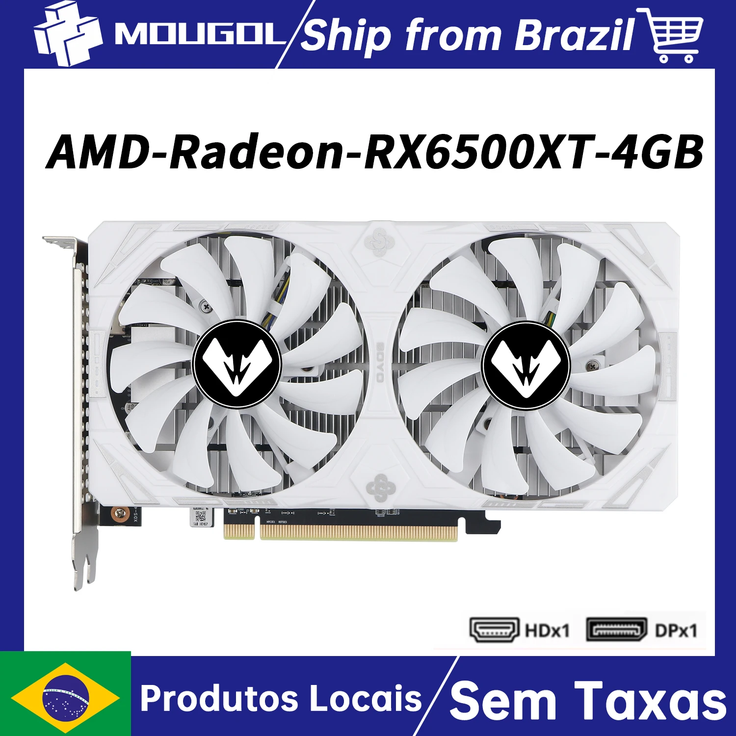Placa de Vídeo MOUGOL Radeon RX 6500 XT White 4GB