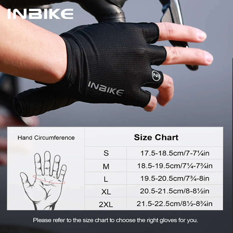 INBIKE Men's Cycling Gloves Half Finger Summer MTB Gloves Shock-absorption Mountain Bike Gym Sports Gloves Cycling Accessories 6