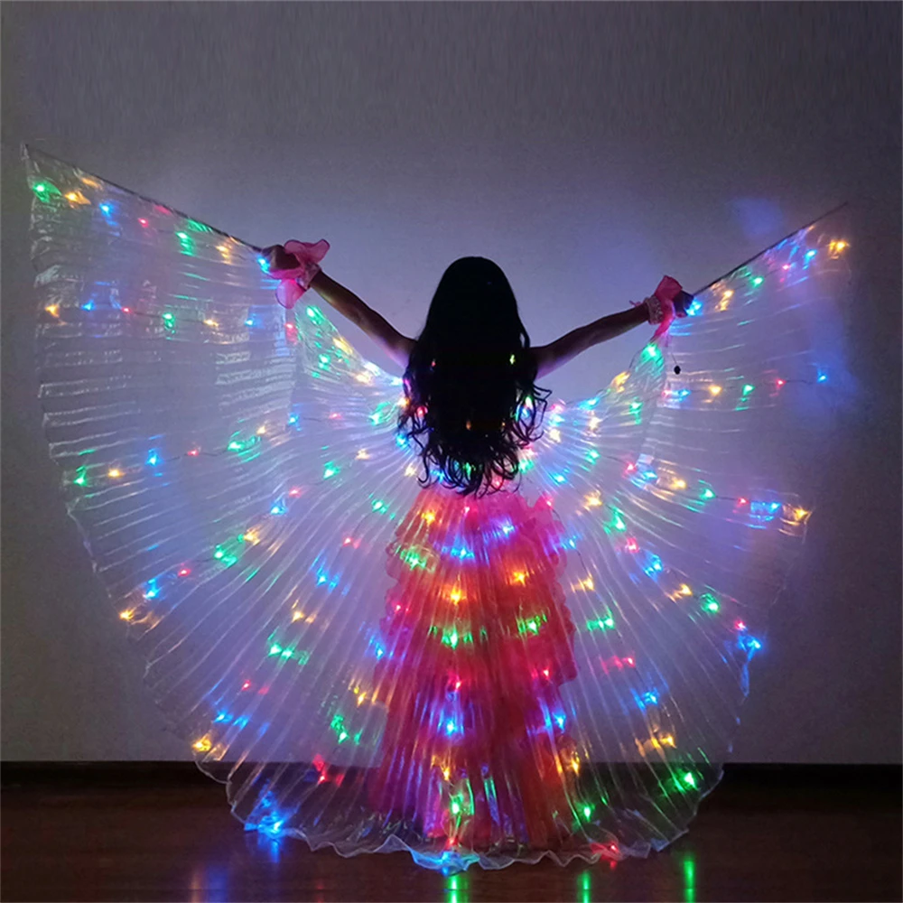 

LED Butterfly Wings Children Belly Dance Performance Fluorescent Wings Belly Dancing Bellydance Carnival Costumes Shows