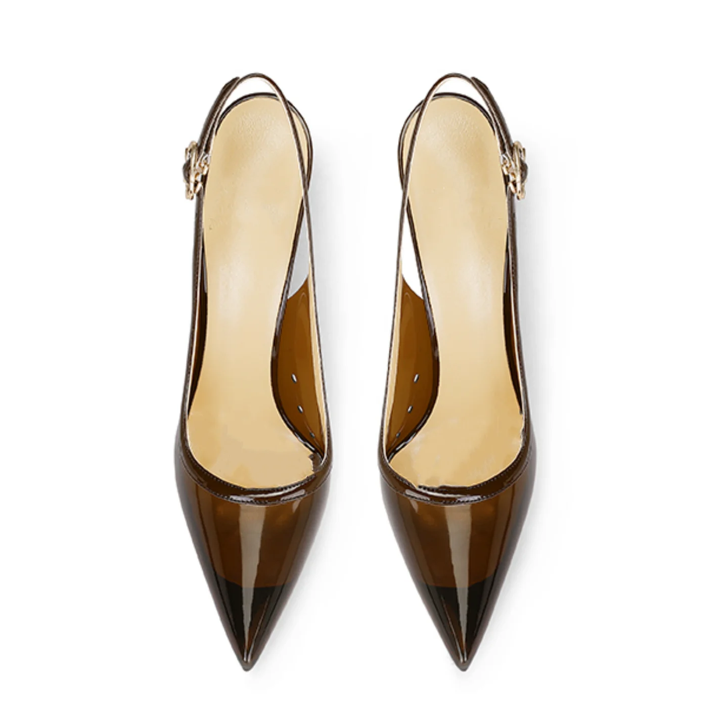 2025 New Patent Leather Matching Color Pointed and Shallow Mouth Back Tripping Belt Ultra-high Heel 12CM Sexy Bakehead Sandals