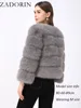 ZADORIN S-6XL Mink Coat Winter Black White Faux Fur Coat Woman Elegant Fluffy Faux Fur Jacket Top Short Fur Coats Woman Clothing 4
