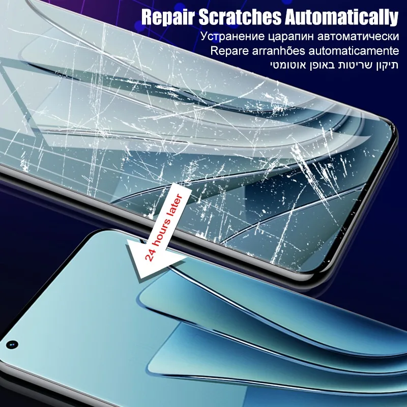 4Pcs Full Cover Curved Hydrogel Film For OnePlus 10 Pro Screen Protector 11 9R 9 8T 8 7T 7 Pro Nord 2 6T 6 Accessories Not-Glass
