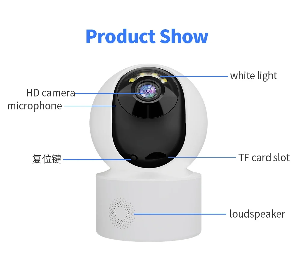 Yoosee 5MP WiFi Indoor PTZ Mini IP Camera 3MP Baby Monitor Color Night Vision Two Way Audio Auto Tracking Surveillance Cameras 6