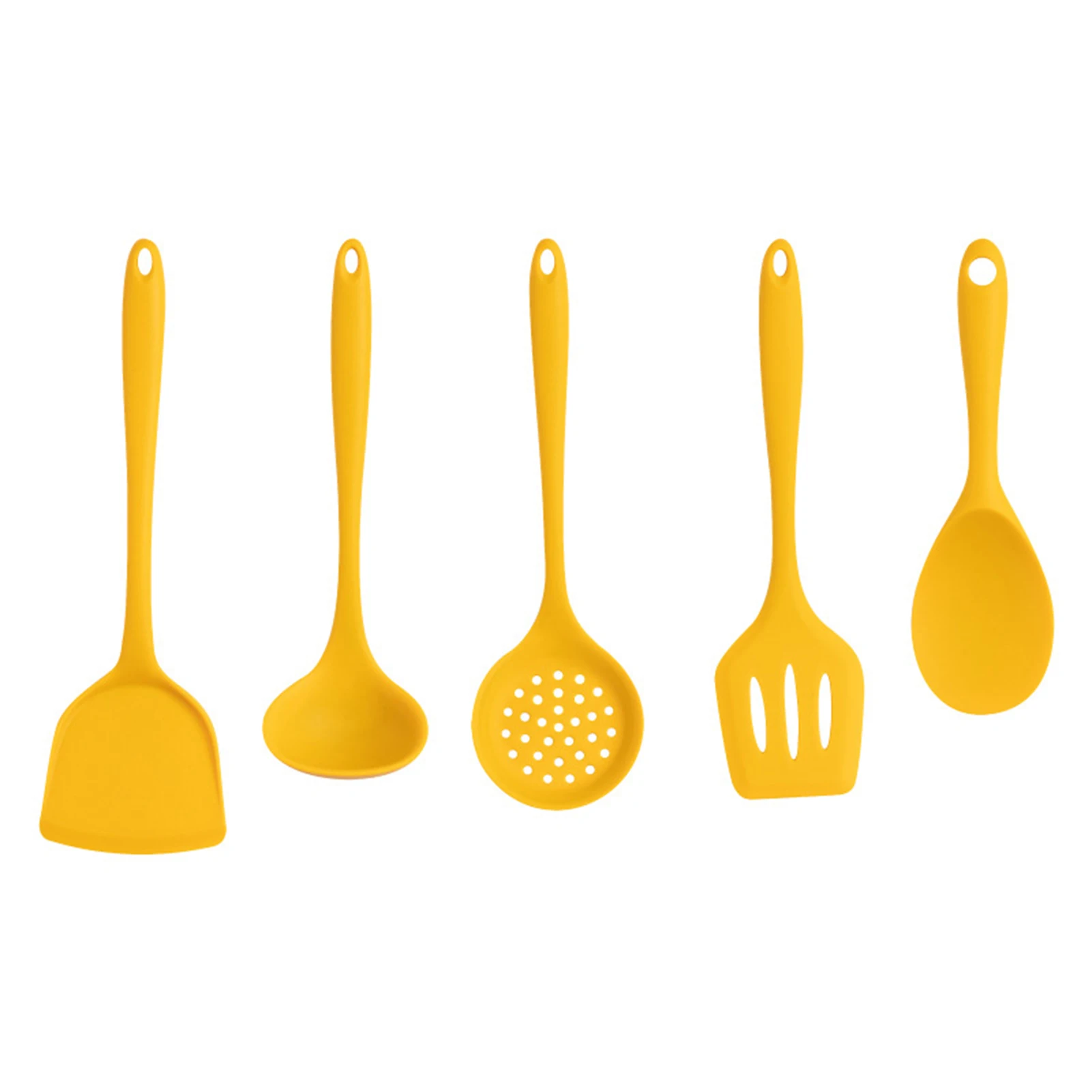 11 Piece Cooking Kitchen Utensils Set, Yellow Cooking Utensils Set, Non-Stick Silicone Spatula Set with Iron Utensils Holder, Silicone Kitchen