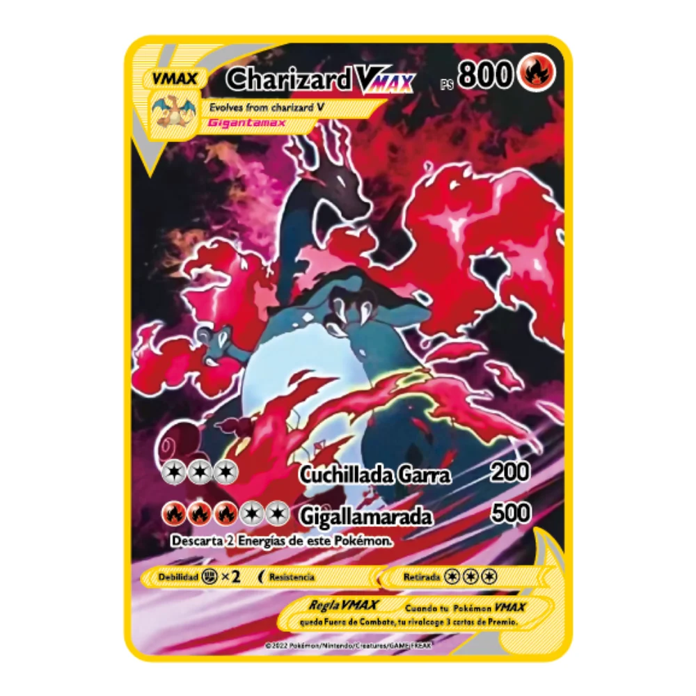 thumbnail image 1 of The latest CardsVmax GX Gold Pocket Monster Card Spanish Iron Metal Gift Game Collection Card, 1 of 5