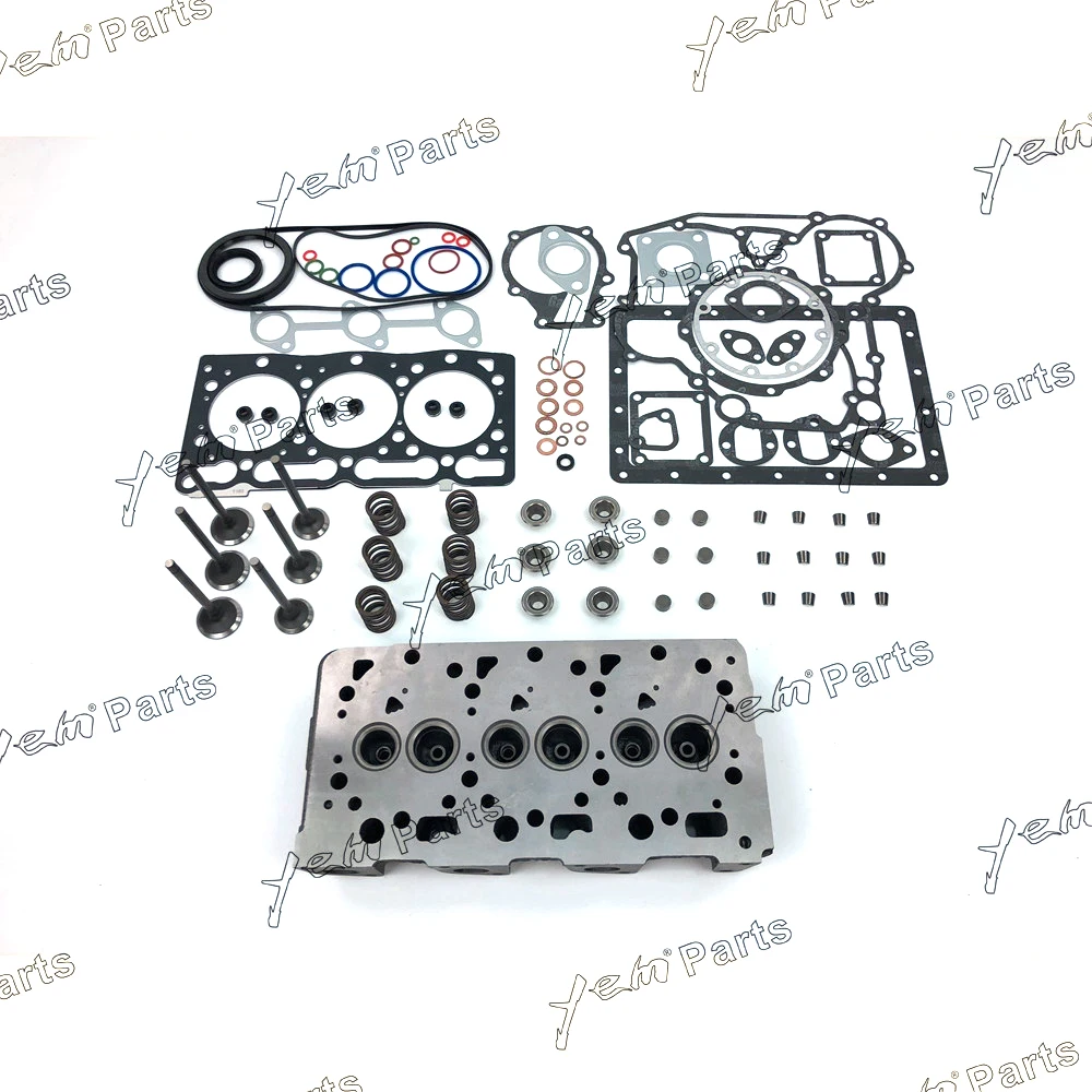 For kubota diesel engine D1105 cylinder head with valve train kit full gasket set