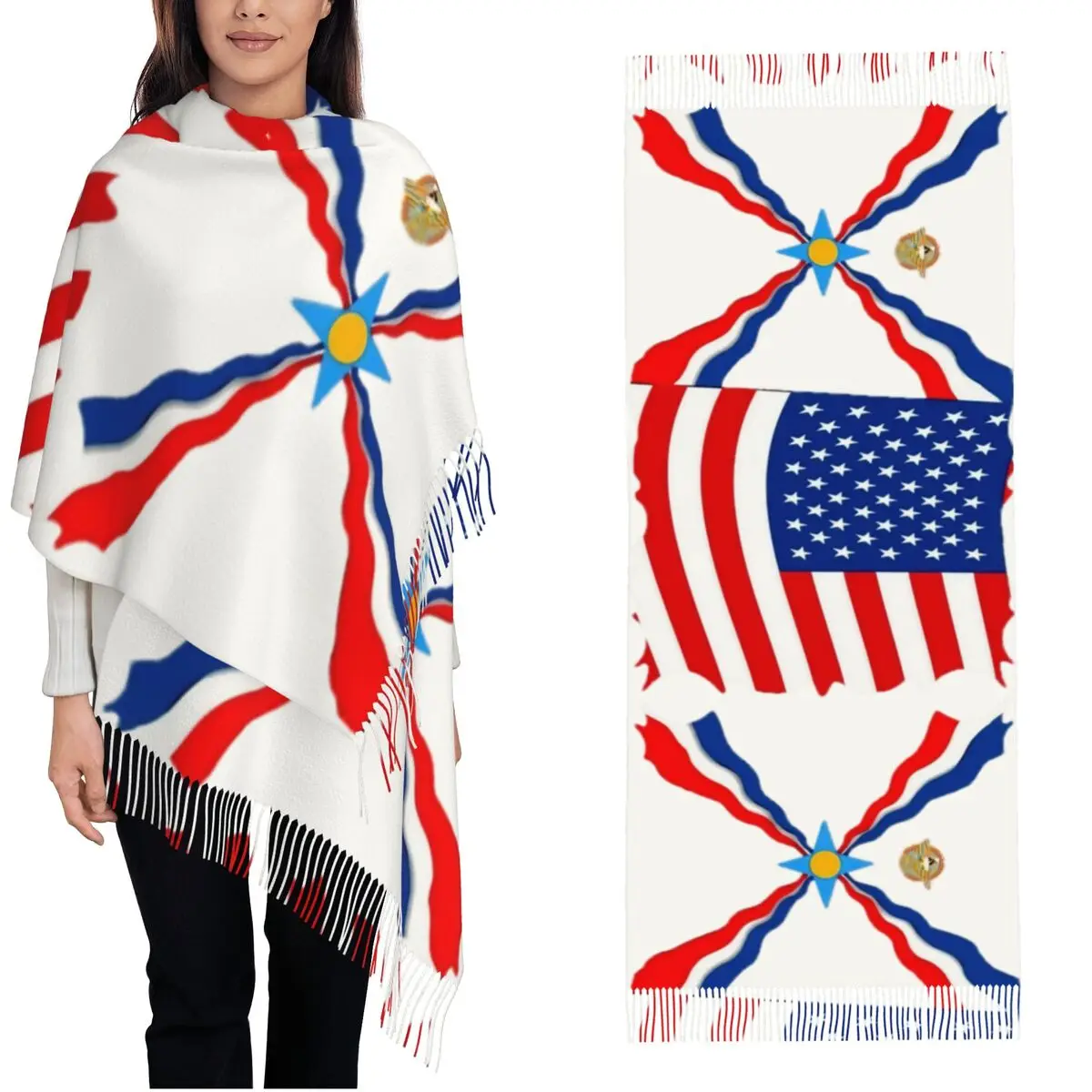 

Женская зимняя теплая кашемировая шаль и шарф в сборском стиле Suryoyo, большие шарфы с кисточками, повседневная одежда