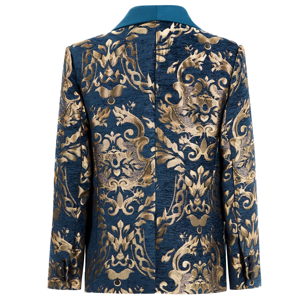 طقم بدلة مطرزة باللون الذهبي من DTLumika للأولاد م...