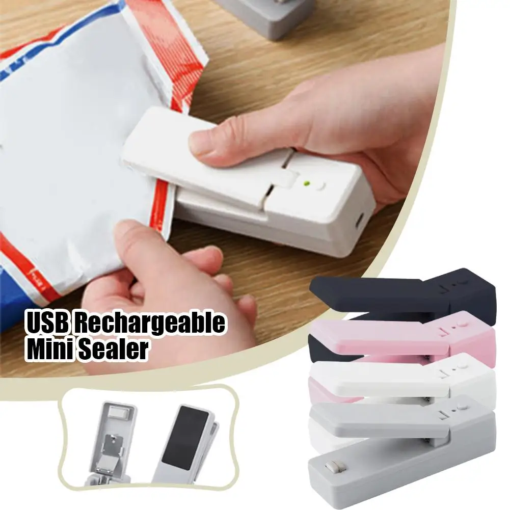 

2 In 1 Usb Rechargeable Mini Sealer Heat Sealers With Cutter Knife Rechargeable Portable Sealer For Plastic Bag Food Storag K0n1