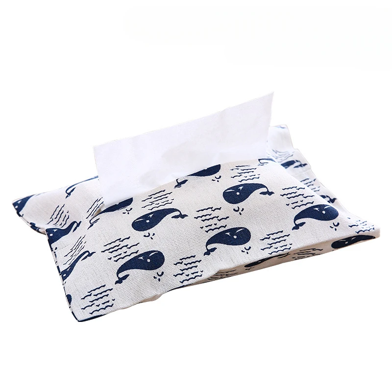 Cotton and Linen Paper Towel Set Cloth Tissue Box Bag Dustproof Waterproof Portable for Car Home Office Interior Tissue Boxes 6