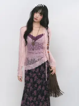 Party Vintage 3 Piece Sets Elegant Y2K Woman Punk Gothic Sleeveless Y2k Crop Tops + High Waist Skirt Subculture Outfits Sexy 1