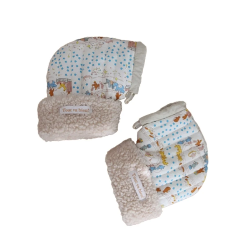 B2EB Cartoon Kids Scooter Gloves Children's Balanced Vehicle Plush Mittens Daily Warm