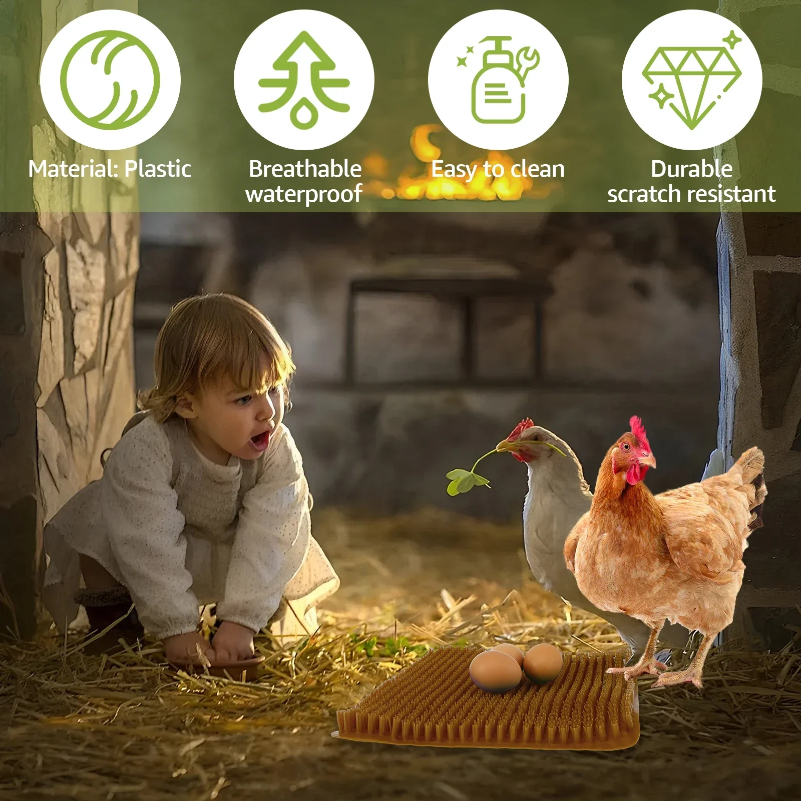 Chicken Bedding Mats Nesting Pads Washable Hen Nesting Pads Plastic Cuttable and Reusable Egg Laying Mats for Poultry 1pc chicken nesting pads