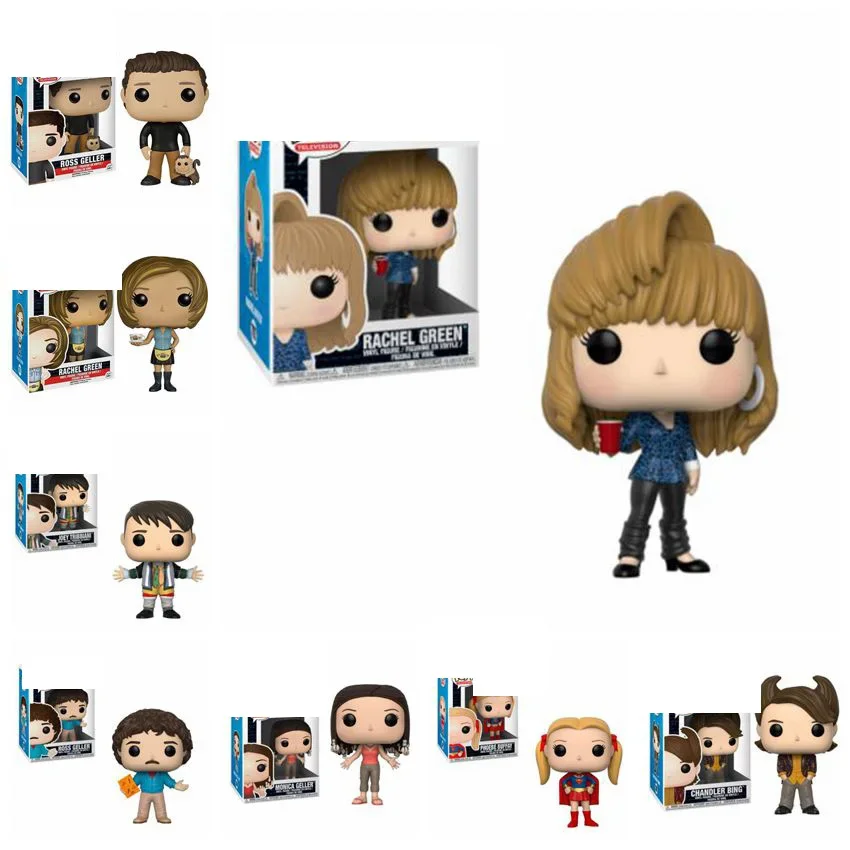 Funko Pop Friends The Tv Series Rachel Green Ross Geller Joe Tribbiani Chandler Bing Febe Buffay Monica Action Toy Figures