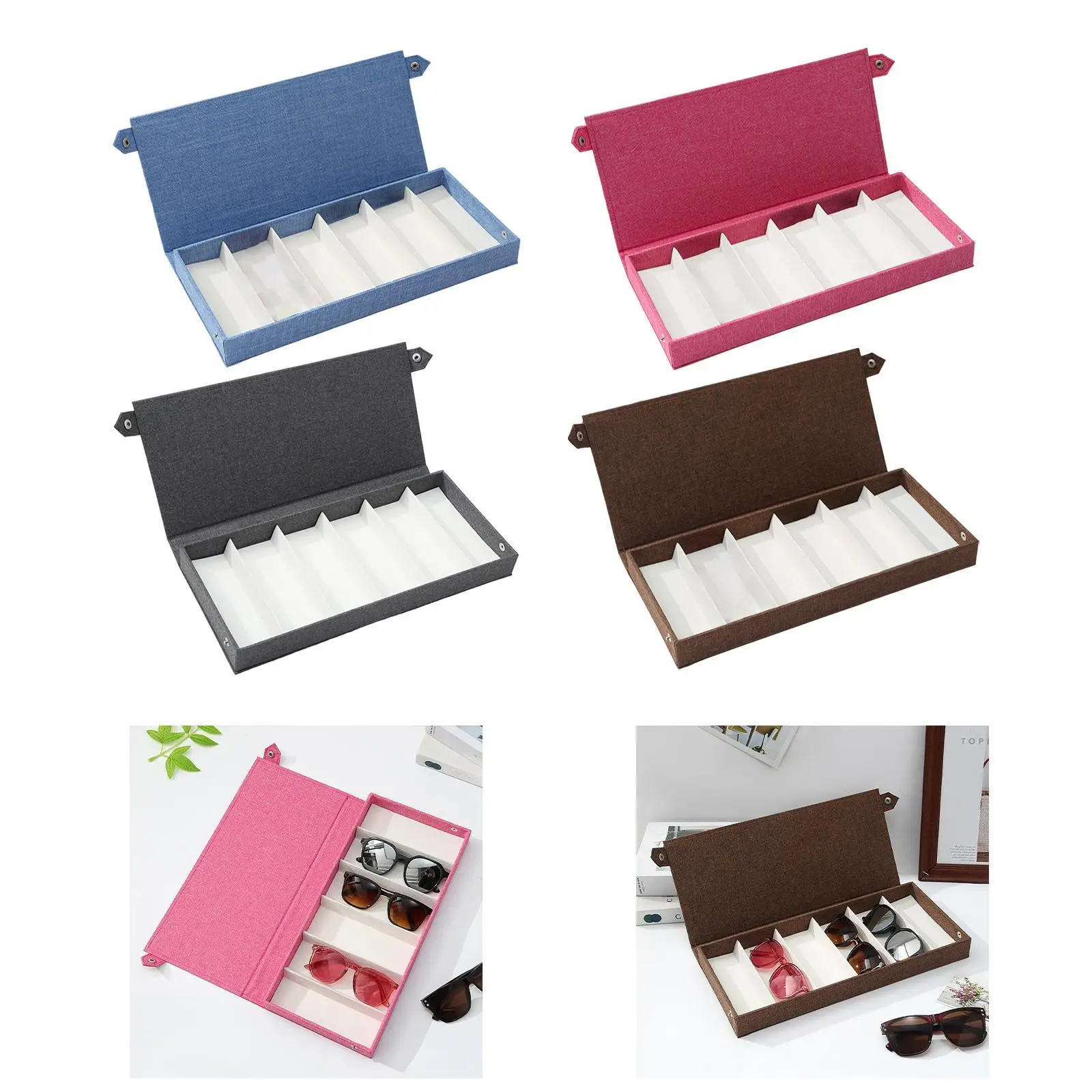 Glasses Display Box Eyeglasses Organizer Portable Glasses Storage Box Showcase