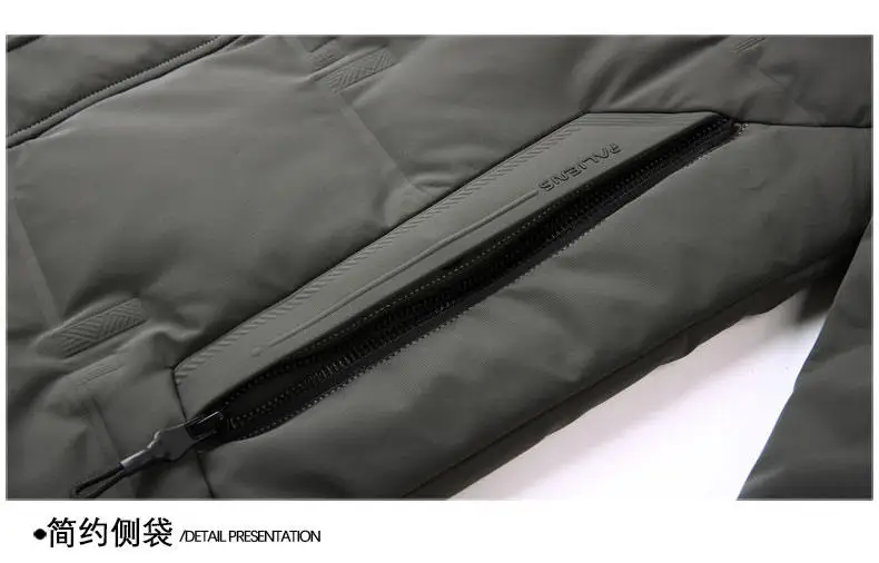 Business Casual Kapuzen-Enten-Daunenjacke 2025, Winter, warme Mütze, abnehmbarer mittellanger Puffermantel, Oberbekleidung, winddicht, gepolsterte Kleidung – Detail 24