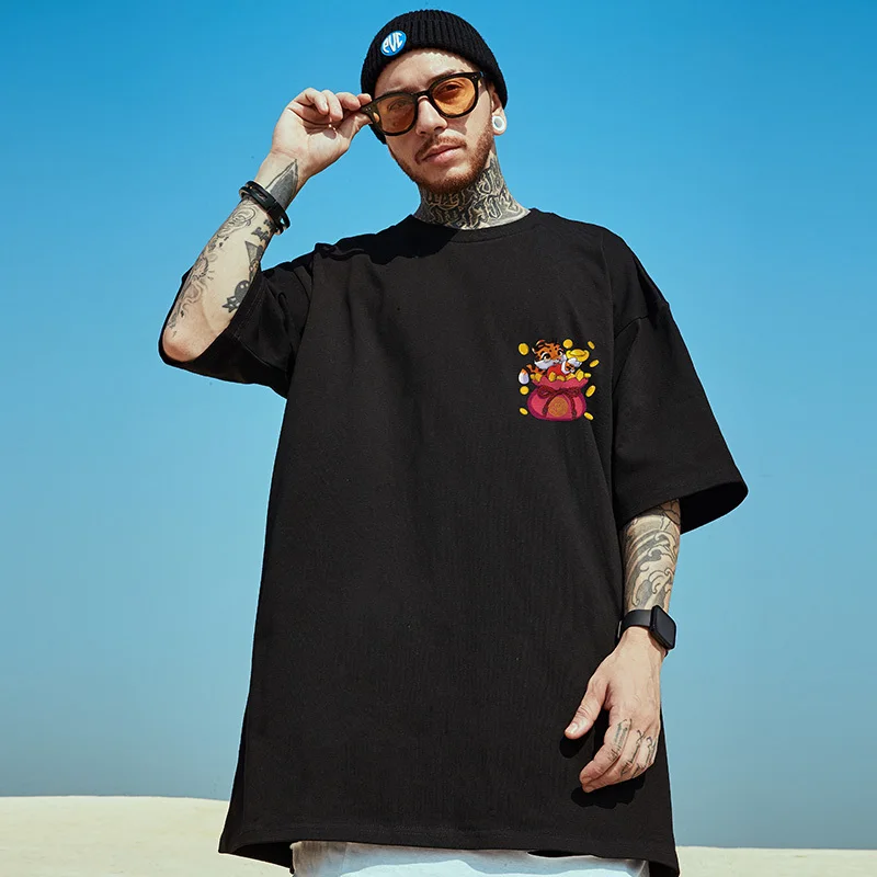 ZAZOMDE Harajuku Oversized T-shirt Men Summer Cool Unisex Tops Hip Hop Funny Print Tshirt Casual Cotton T Shirt Streetwear Loose