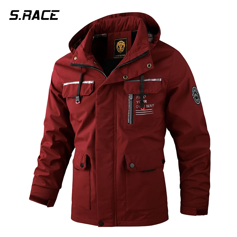 

Мужская модная куртка, Мужская демисезонная ветровка, куртка-бомбер, мужские пальто 2022, уличные водонепроницаемые отстегивающиеся куртки с капюшоном для мужчин