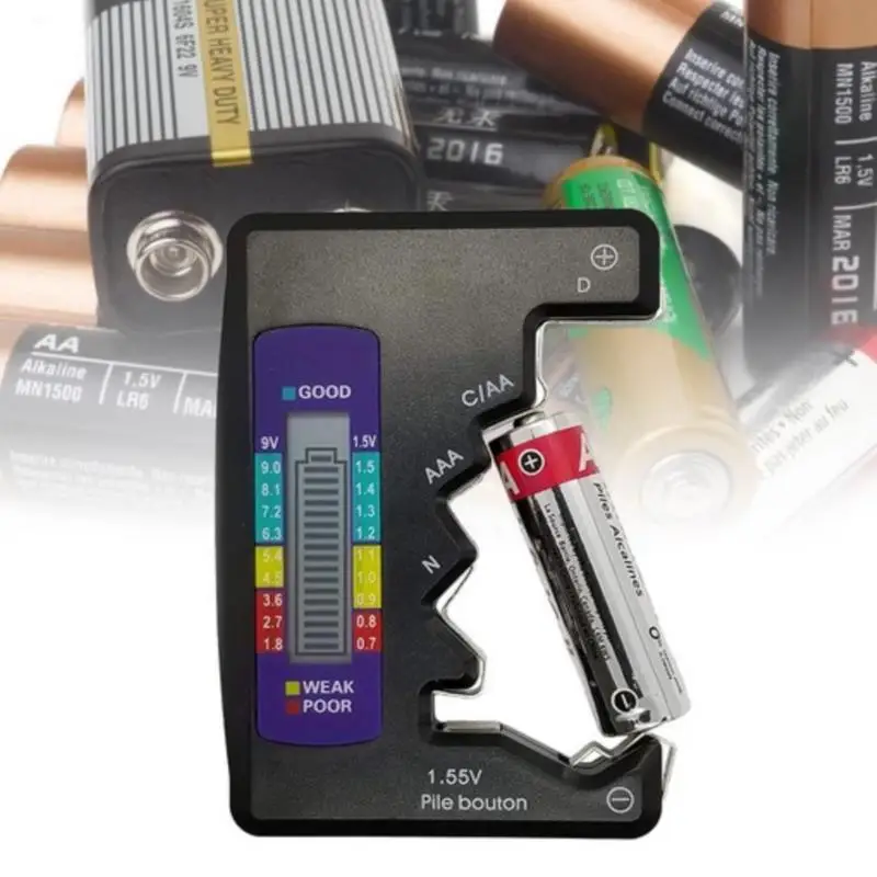 디지털 배터리 테스터 LCD 디스플레이 C D N AA AAA 9V 1.5V 단추 셀 배터리 용량 확인 감지기, 커패시턴스 진단 도구