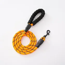 Reflective Dog Leash with Soft - Padded Handle for Enhanced Safety and Control (Orange)