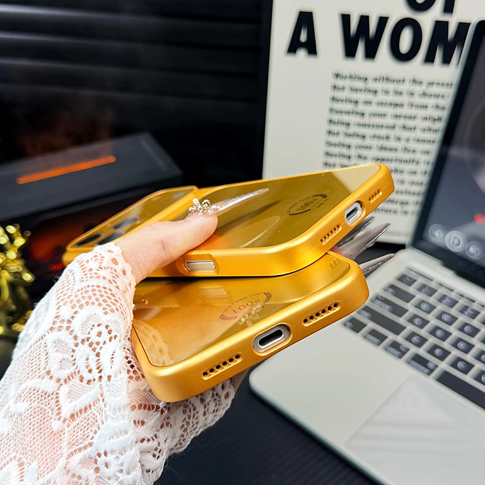 Magnetisch telefoonhoesje goud voor iphone magsafe cover_voghion.com