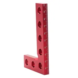 Compact Aluminum Framing Square - Precision Woodworking Tool for Accurate Measurements (Red)
