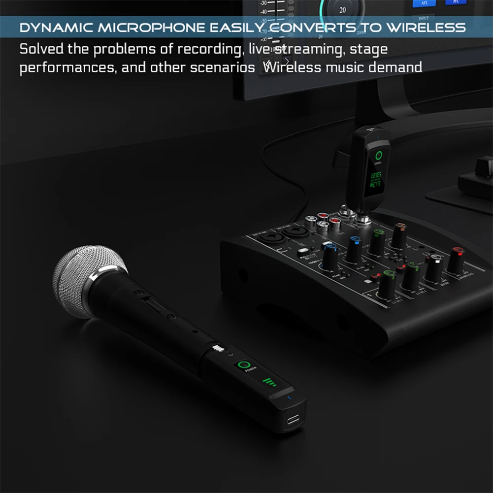 Wireless Microphone Transmitter Receiver Set With/No XLR Adapter For Dynamic Microphone Electric Guitar Audio Mixer PA System