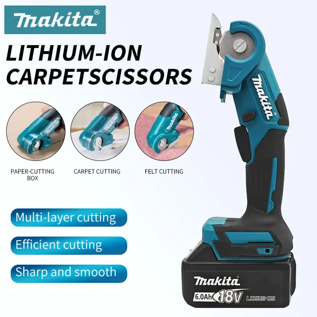 Ciseaux à tapis sans fil Makita, outil multifonctionnel, couteau rond, ciseaux à tissu, outil électrique pour batterie Makita 18v 1