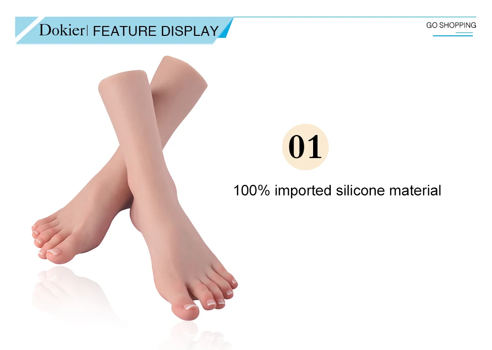 Dokier Realistic Silicone Material Female Hands Model Lifelike Silicone Female Hand Foot Mannequin for Hand Art Jewelry Display