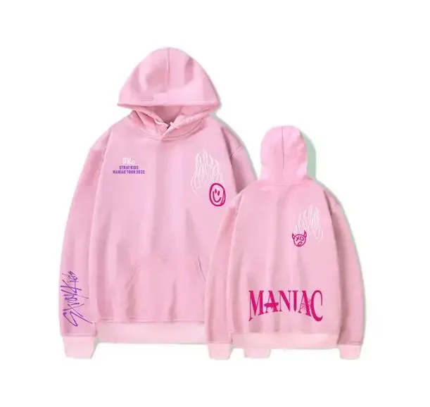 Tuta Stray Kids M-aniac Modo KPOP - Felpa Con Cappuccio Unisex, Harajuku Style, Cotton-Polyester